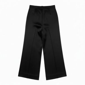 Muse Womens Pants Size 12 Black Satin Pleated Wide Leg High Rise Elegant Flowy